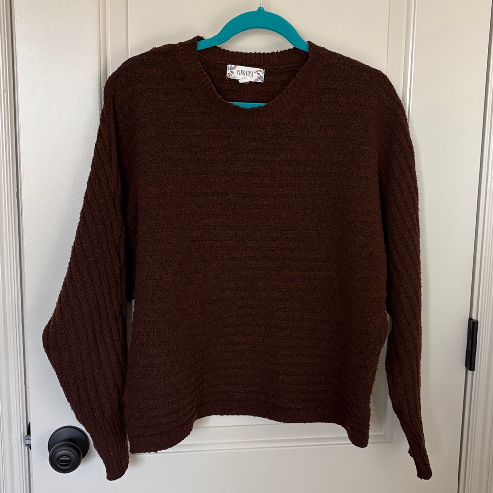 Cozy Chocolate Crew Neck Sweater